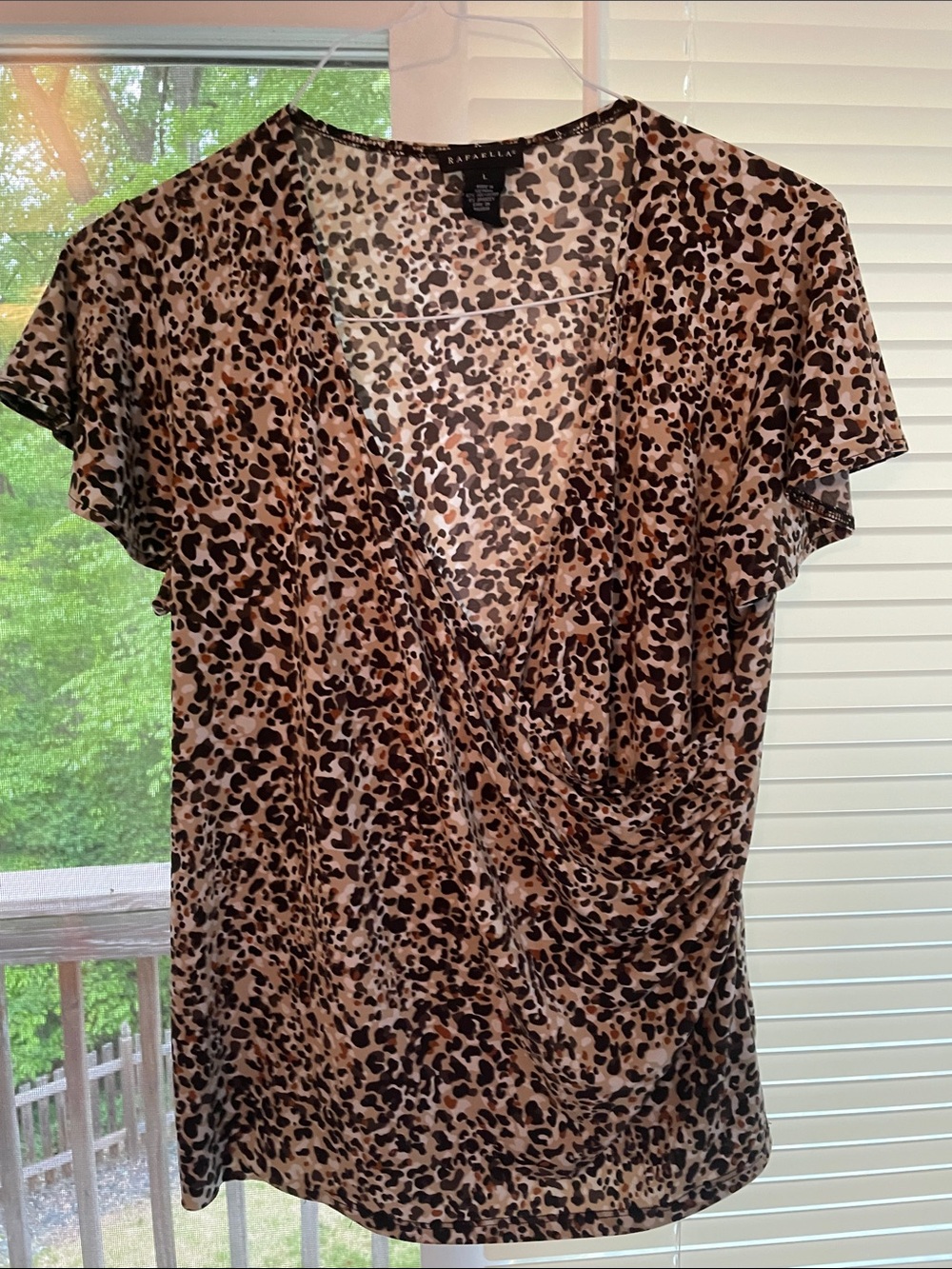 Eye catching Flattering Rafaella-Dark Brown/ light Brown woman’s top. -